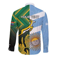 South Africa and Argentina Rugby Personalized Long Sleeve Button Shirt Springboks With Los Pumas