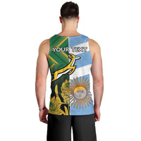South Africa and Argentina Rugby Personalized Men Tank Top Springboks With Los Pumas