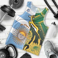 South Africa and Argentina Rugby Personalized Men Tank Top Springboks With Los Pumas