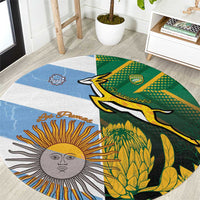 South Africa and Argentina Rugby Round Carpet Springboks With Los Pumas