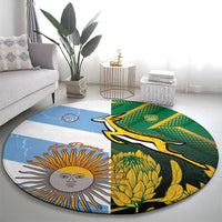 South Africa and Argentina Rugby Round Carpet Springboks With Los Pumas