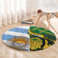 South Africa and Argentina Rugby Round Carpet Springboks With Los Pumas