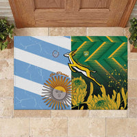 South Africa and Argentina Rugby Rubber Doormat Springboks With Los Pumas