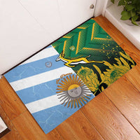 South Africa and Argentina Rugby Rubber Doormat Springboks With Los Pumas