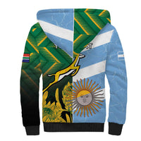 South Africa and Argentina Rugby Personalized Sherpa Hoodie Springboks With Los Pumas