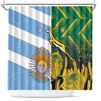South Africa and Argentina Rugby Shower Curtain Springboks With Los Pumas