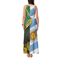 South Africa and Argentina Rugby Personalized Tank Maxi Dress Springboks With Los Pumas
