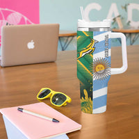 South Africa and Argentina Rugby Personalized Tumbler With Handle Springboks With Los Pumas