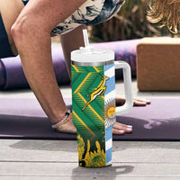 South Africa and Argentina Rugby Personalized Tumbler With Handle Springboks With Los Pumas
