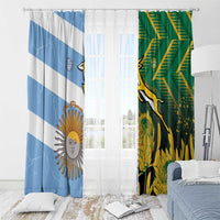 South Africa and Argentina Rugby Window Curtain Springboks With Los Pumas