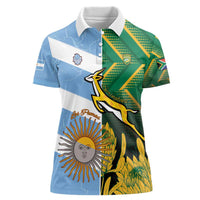 South Africa and Argentina Rugby Personalized Women Polo Shirt Springboks With Los Pumas