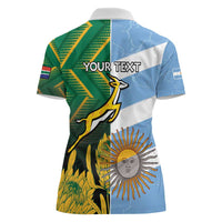 South Africa and Argentina Rugby Personalized Women Polo Shirt Springboks With Los Pumas