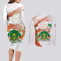 Personalised Niger Couples Matching Long Sleeve Bodycon Dress and Long Sleeve Button Shirt 1960 Jamhuriyar Nijar Independence Day