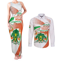 Personalised Niger Couples Matching Tank Maxi Dress and Long Sleeve Button Shirt 1960 Jamhuriyar Nijar Independence Day