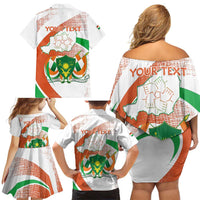 Personalised Niger Family Matching Off Shoulder Short Dress and Hawaiian Shirt 1960 Jamhuriyar Nijar Independence Day