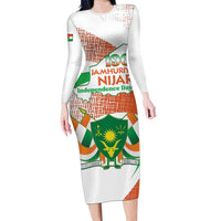 Personalised Niger Long Sleeve Bodycon Dress 1960 Jamhuriyar Nijar Independence Day