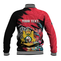 Personalised First Empire of Haiti Baseball Jacket Haitian Coat Of Arms 1804-1806 Tropical Flowers