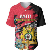 Personalised First Empire of Haiti Baseball Jersey Haitian Coat Of Arms 1804-1806 Tropical Flowers