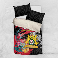 First Empire of Haiti Bedding Set Haitian Coat Of Arms 1804-1806 Tropical Flowers