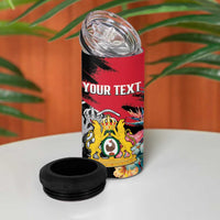 Personalised First Empire of Haiti 4 in 1 Can Cooler Tumbler Haitian Coat Of Arms 1804-1806 Tropical Flowers