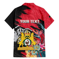 Personalised First Empire of Haiti Family Matching Mermaid Dress and Hawaiian Shirt Haitian Coat Of Arms 1804-1806 Tropical Flowers