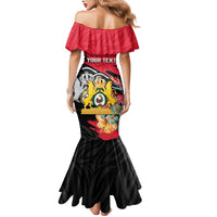 Personalised First Empire of Haiti Family Matching Mermaid Dress and Hawaiian Shirt Haitian Coat Of Arms 1804-1806 Tropical Flowers