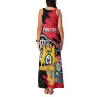 Personalised First Empire of Haiti Family Matching Tank Maxi Dress and Hawaiian Shirt Haitian Coat Of Arms 1804-1806 Tropical Flowers