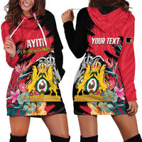 Personalised First Empire of Haiti Hoodie Dress Haitian Coat Of Arms 1804-1806 Tropical Flowers