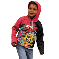 Personalised First Empire of Haiti Kid Hoodie Haitian Coat Of Arms 1804-1806 Tropical Flowers