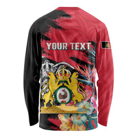 Personalised First Empire of Haiti Long Sleeve Shirt Haitian Coat Of Arms 1804-1806 Tropical Flowers