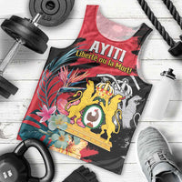 Personalised First Empire of Haiti Men Tank Top Haitian Coat Of Arms 1804-1806 Tropical Flowers