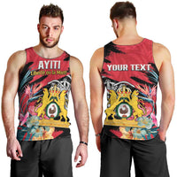 Personalised First Empire of Haiti Men Tank Top Haitian Coat Of Arms 1804-1806 Tropical Flowers