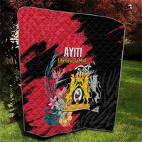 First Empire of Haiti Quilt Haitian Coat Of Arms 1804-1806 Tropical Flowers