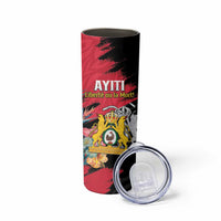 Personalised First Empire of Haiti Skinny Tumbler Haitian Coat Of Arms 1804-1806 Tropical Flowers