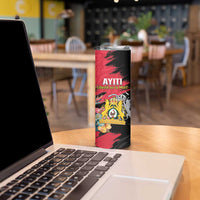 Personalised First Empire of Haiti Skinny Tumbler Haitian Coat Of Arms 1804-1806 Tropical Flowers