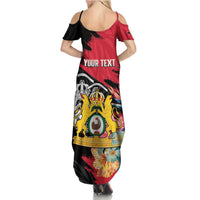 Personalised First Empire of Haiti Summer Maxi Dress Haitian Coat Of Arms 1804-1806 Tropical Flowers