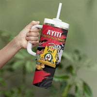 Personalised First Empire of Haiti Tumbler With Handle Haitian Coat Of Arms 1804-1806 Tropical Flowers