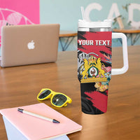 Personalised First Empire of Haiti Tumbler With Handle Haitian Coat Of Arms 1804-1806 Tropical Flowers