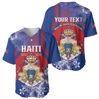Personalised Second Empire of Haiti Baseball Jersey Imperial Coat Of Arms 1849-1859 Tropical Flowers