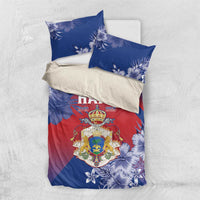 Second Empire of Haiti Bedding Set Imperial Coat Of Arms 1849-1859 Tropical Flowers