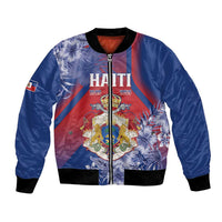 Personalised Second Empire of Haiti Bomber Jacket Imperial Coat Of Arms 1849-1859 Tropical Flowers