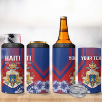 Personalised Second Empire of Haiti 4 in 1 Can Cooler Tumbler Imperial Coat Of Arms 1849-1859 Tropical Flowers