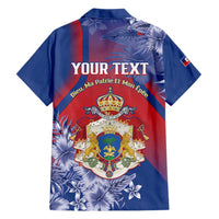 Personalised Second Empire of Haiti Hawaiian Shirt Imperial Coat Of Arms 1849-1859 Tropical Flowers