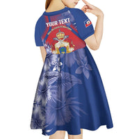 Personalised Second Empire of Haiti Kid Short Sleeve Dress Imperial Coat Of Arms 1849-1859 Tropical Flowers
