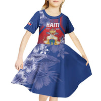 Personalised Second Empire of Haiti Kid Short Sleeve Dress Imperial Coat Of Arms 1849-1859 Tropical Flowers