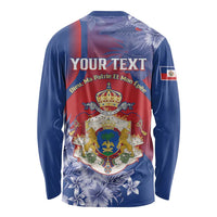 Personalised Second Empire of Haiti Long Sleeve Shirt Imperial Coat Of Arms 1849-1859 Tropical Flowers