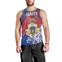 Personalised Second Empire of Haiti Men Tank Top Imperial Coat Of Arms 1849-1859 Tropical Flowers