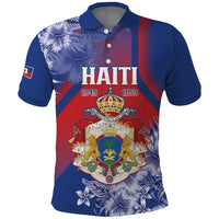 Personalised Second Empire of Haiti Polo Shirt Imperial Coat Of Arms 1849-1859 Tropical Flowers