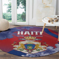 Second Empire of Haiti Round Carpet Imperial Coat Of Arms 1849-1859 Tropical Flowers