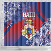 Second Empire of Haiti Shower Curtain Imperial Coat Of Arms 1849-1859 Tropical Flowers